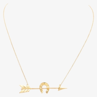 Gold Arrow And Horseshoe Necklace - Necklace