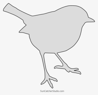 Free Simple Silhouette Bird Pattern Template To Print - Chicken