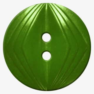 Button With Concentric Diamond Design, Green - Circle