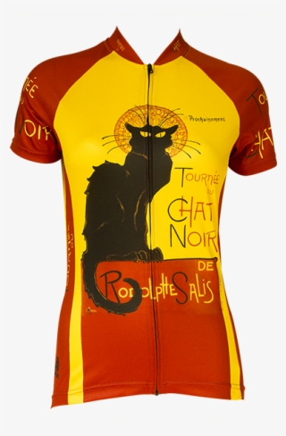 Retro Image Women's Chat Noir Short Sleeve Cycling - Tournee Du Chat Noir