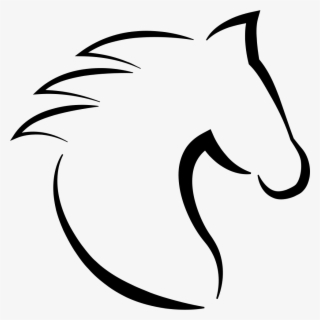 Horse Head With Hair Outline From Side View Comments - Horse Head Silhouette Transparent