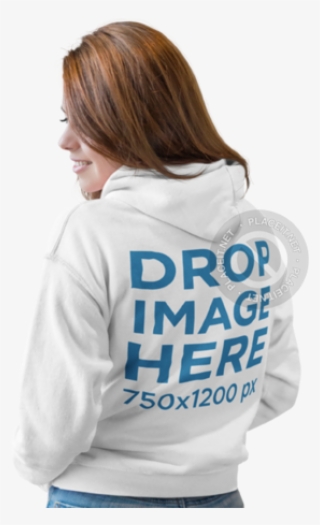 Back Of A Girl Wearing A Pullover Hoodie Mockup At - Hoodie