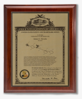 Heritage Series Patent Plaque Solid Cherry Gold - Patent