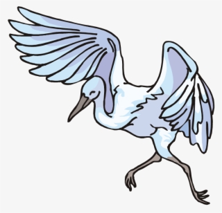 Animal Clipart Crane - Heron Flying Line Art