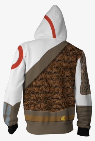 God Of War Kratos Cosplay Zip Up Hoodie Jacket Fullprinted - Hood