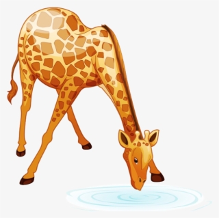 Giraffe Cartoon Animal Images - Cartoon Giraffe Bending Down