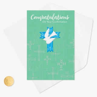 Dove And Crosses Confirmation Card - Paper