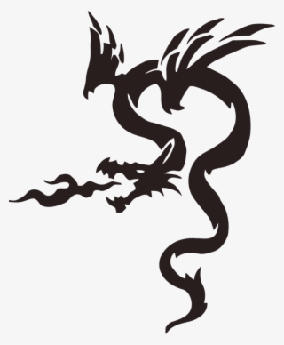 Art Chinese Dragon Stencil Japanese Dragon - Dragon Negro De Karate