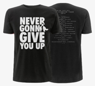 'never gonna give you up' 2016 tour mens black t-shirt