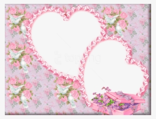 Cute Pinkframe With Doves Png - Wedding Transparent Png Frame