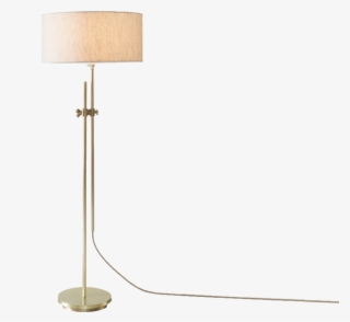 Shaded Brass Floor Lamp - Lampshade