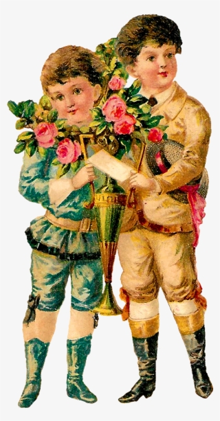 Rose Spring Romantic Children Valentine Victorian Clipart - Victorian Era