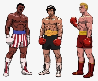 Apollo Creed, Rocky Balboa, And Ivan Drago - Apollo Creed Cartoon Png