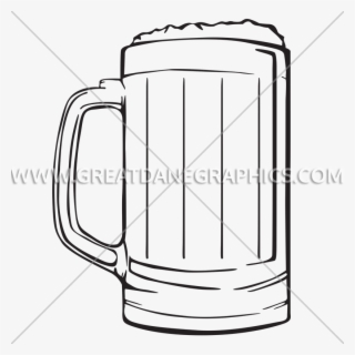 Clip Art Transparent Beer Stein Clipart Black And White - Line Art