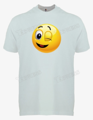 Shirt-emoji Wink White - Smiley