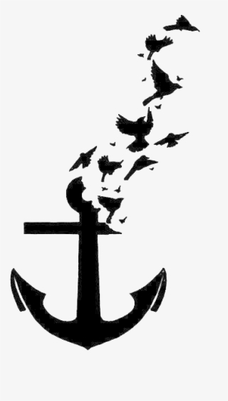 Banner Royalty Free Stock Bird Tattoo Anchor Wall Decal - Anchor Transparent