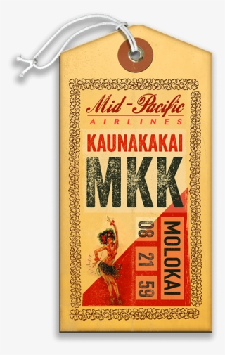 hula girl airlines luggage tag - flyer