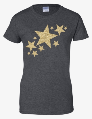 Gold Glitter Stars Streak Apparel - Shirt