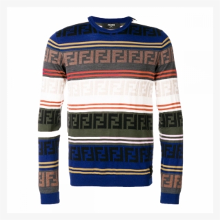 Fendi Logo Multi Color Stripe Sweater - Fendi