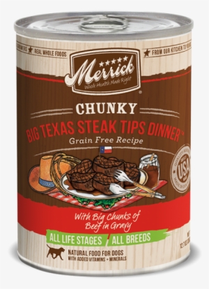Merrick Grain Free Chucky Big Texas Steak Tips Dinner - Merrick Canned Dog Food
