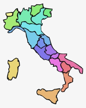 Italia Regioni Color - Map Of Italy With Color