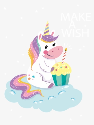 Unicorn Vector Typography - Happy Birthday Unicorn Cake