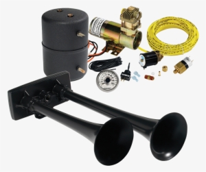 93″ Black Plastic Bully Air Horn Kit - Hadley Horns H00850ec Air Horn Compressor