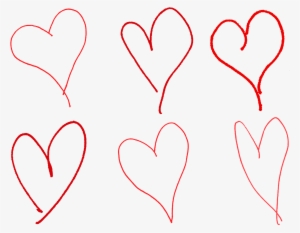 Digital Valentine Hearts Collage Sheet Downloads - Heart Outline Hand Drawn
