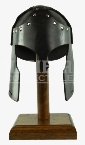 Armor Venue: Leather Greek Helmet Head Armour Black