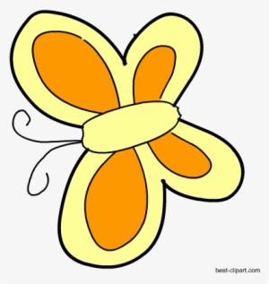 Yellow Butterfly Clip Art Graphic - Graphics