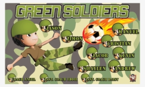 Green Soldiers Custom Vinyl Banner - Cartoon