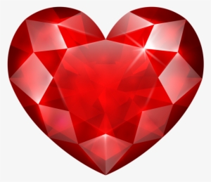 Red Crystal Heart Png Clip Art Image - Gemstone