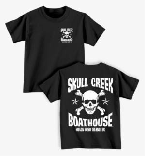 Toddler Skull T Shirt Black - Skull Creek Boathouse Bar Restaurant Hilton Head Island