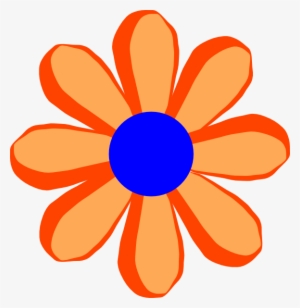 Orange Flower Clipart Tiny Flower - Orange Cartoon Flowers