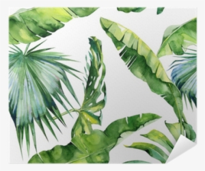 Seamless Watercolor Illustration Of Tropical Leaves, - Dense Tropical Leaves