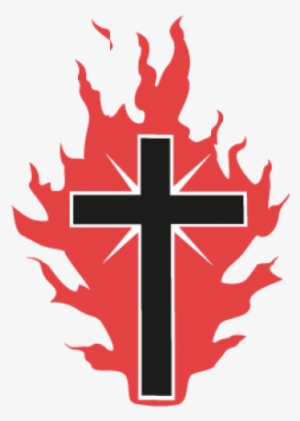 The Cross On Fire For God Logo - Cross On Fire Png