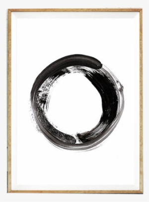 Contemporary Art, Brush Stroke Circle Print, Black - Contemporary Art
