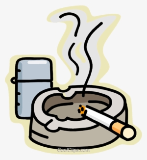 Cigarette And Ashtray Royalty Free Vector Clip Art - Cigarette Smoke