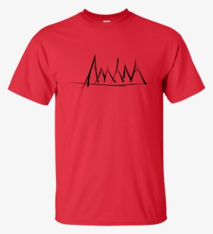 Mountain Brush Strokes T-shirt - Gildan Red T Shirt Front