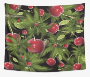 Cherry Palm Trees Tapestry - Fruits Impression Sur Aluminiumsummertime 3" Par Juniqe