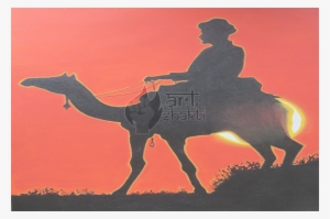 B/w Camel Rider Rajasthan India - Arabian Camel
