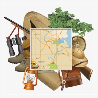 hunting with map vector - vetor de binoculo safari
