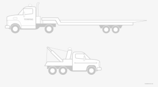 Tow Truck - Flatbed Tractor Trailer Png