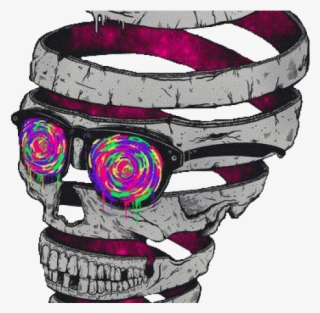 Drawn Collage Tumblr Sketch - Psychedelic Skull