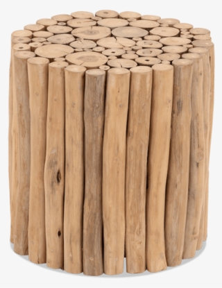 16" Teak Wood Stump Stool - Teak Tree Sticks