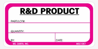 R&d Product Labels - Zero Product Property
