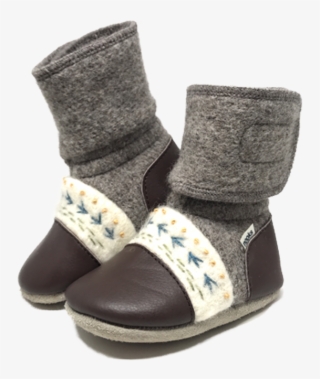 Caribou - Wheat Wool Booties Grey Melange Kids Footwear S (3-6m)