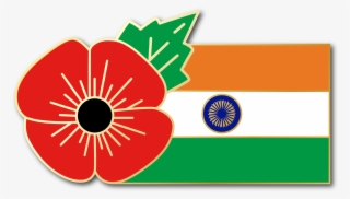 Image Of India Fmn Poppy/flag Combo Medal (28mm X - Circle