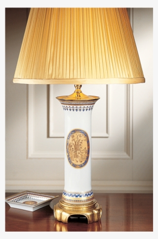 Mottahedeh Chinoise Blue Trumpet Lamp S1511l - Lampshade