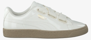White Puma Sneakers Basket Heart Patent Womens Leather - Sneakers